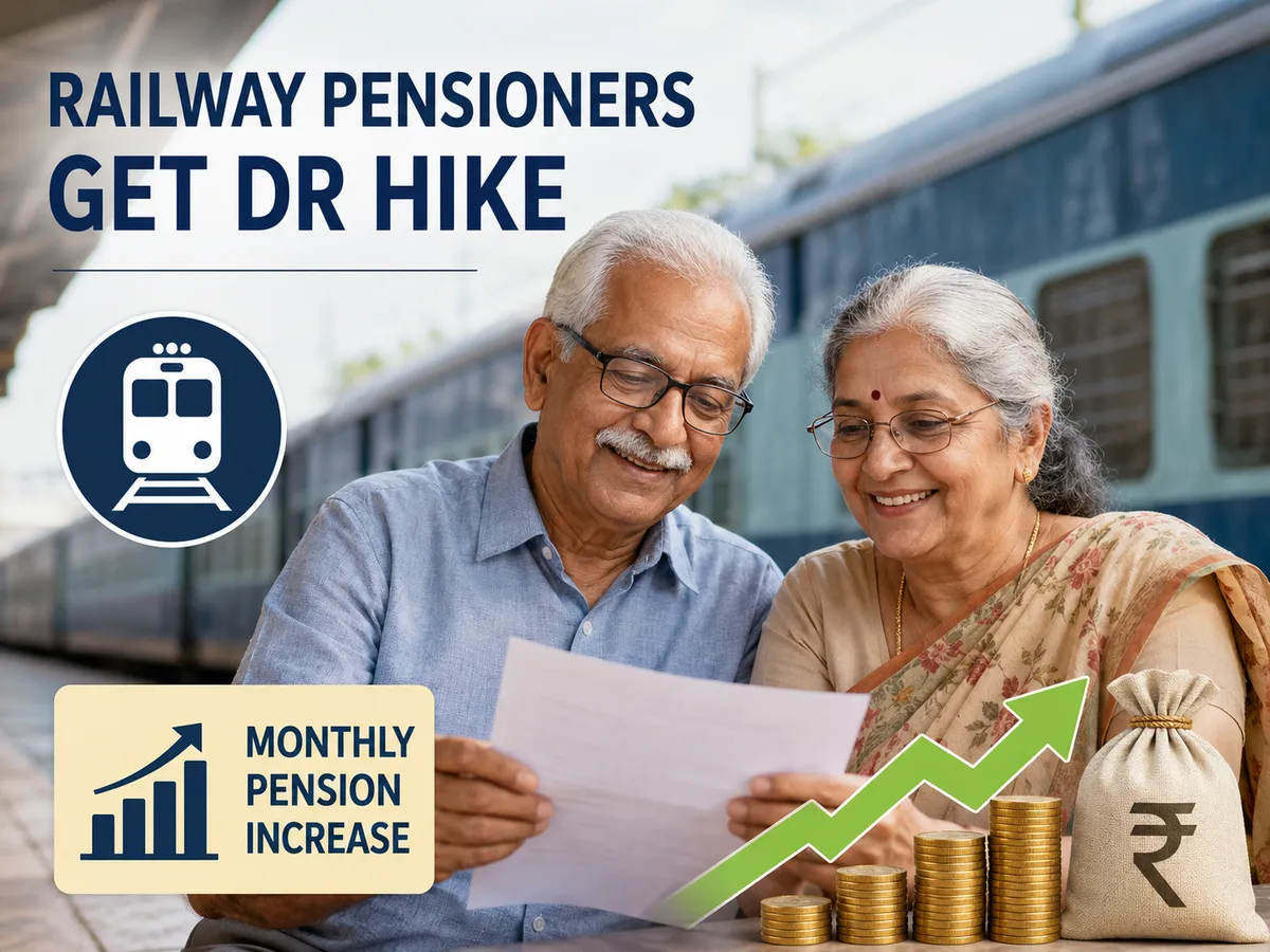 Railway pensioners DR jumps from 58 to 60 from January 2026 check your monthly gain