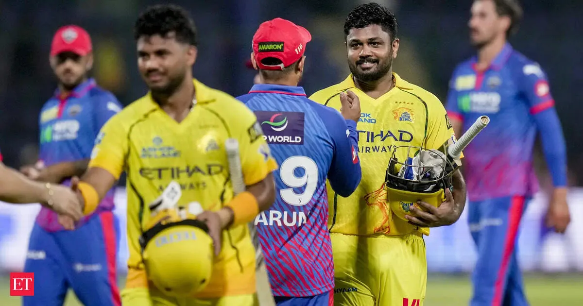 CSK vs DC IPL 2026 Sanju Samson 87 not out fires playoff hope with 8 wicket win