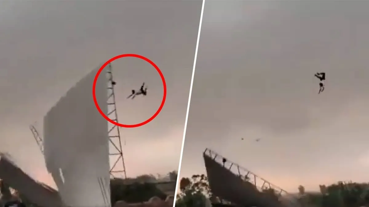 Man Swept Into Air in Bareilly Storm After Tin Shed Uprooted, Video Goes Viral
