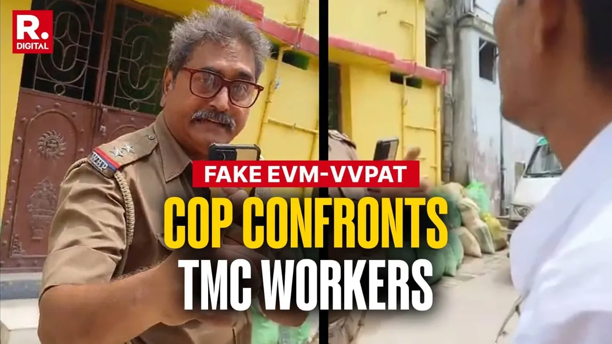 Bengal Cop Warns TMC Worker Over EVM Probe Row Fake VVPAT Claim Goes Viral