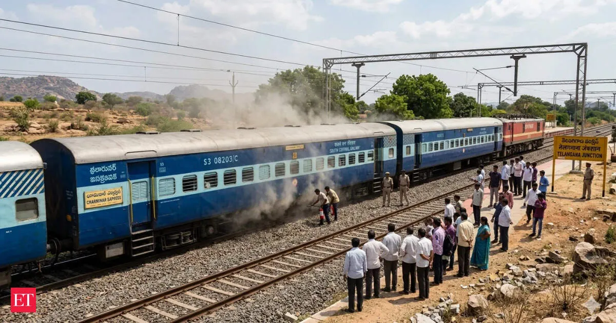 Charminar Express halts in Telangana after sparks and smoke from wheel brake issue