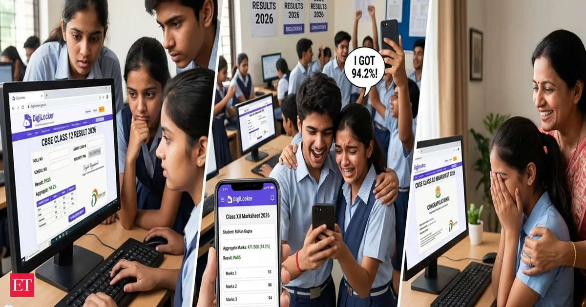 CBSE Class 12 results 2026 released with 85 20% pass rate check marks via DigiLocker or SMS