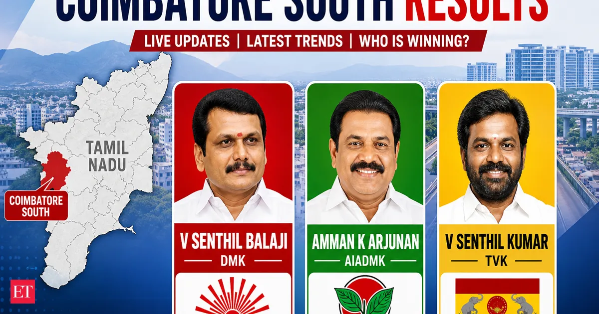 Coimbatore South 2026 Results Live Tight Race Tests DMK Return Can V Senthil Balaji surge again
