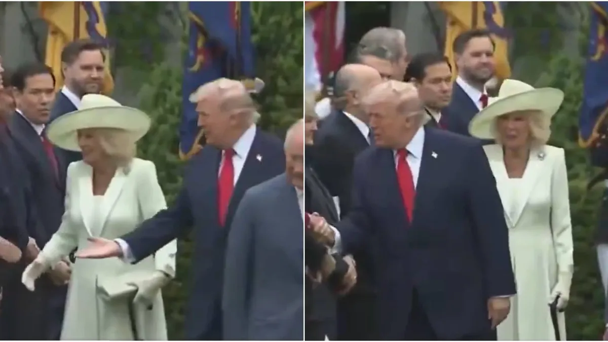 Viral video shows Trump stepping ahead of Camilla sparking explosive royal protocol row