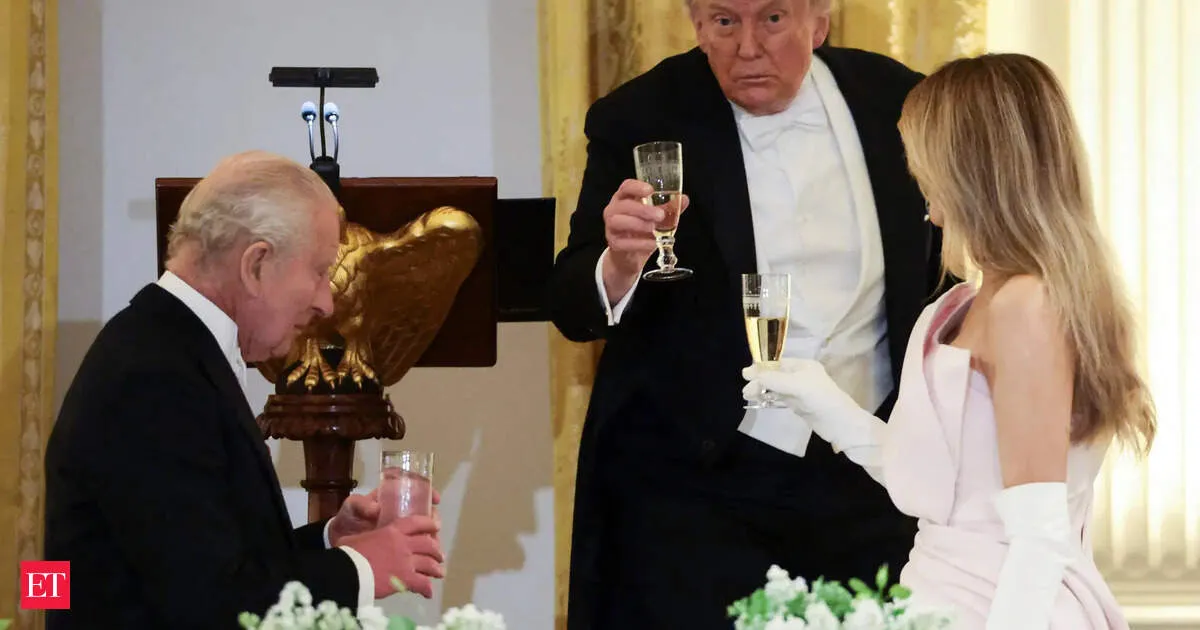 King Charles White House state dinner stunned with 28 dollar wine and beehive dessert details
