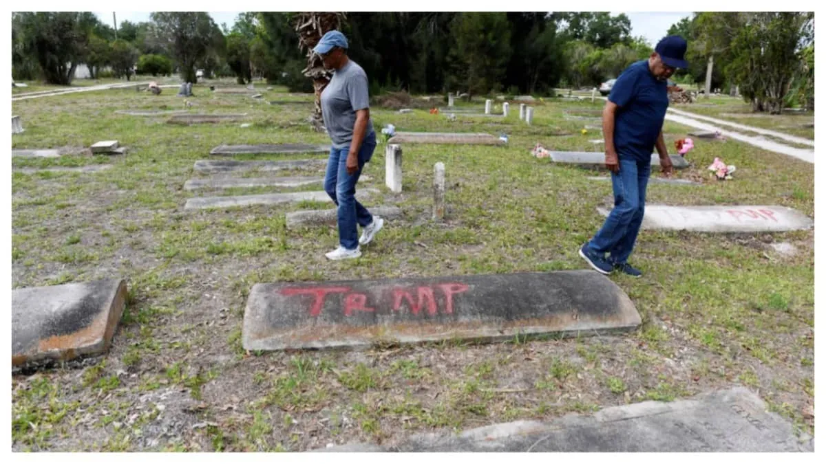 Florida Cemetery Vandalized With Trump DeSantis Spray as 17 Graves Damaged Police Probe