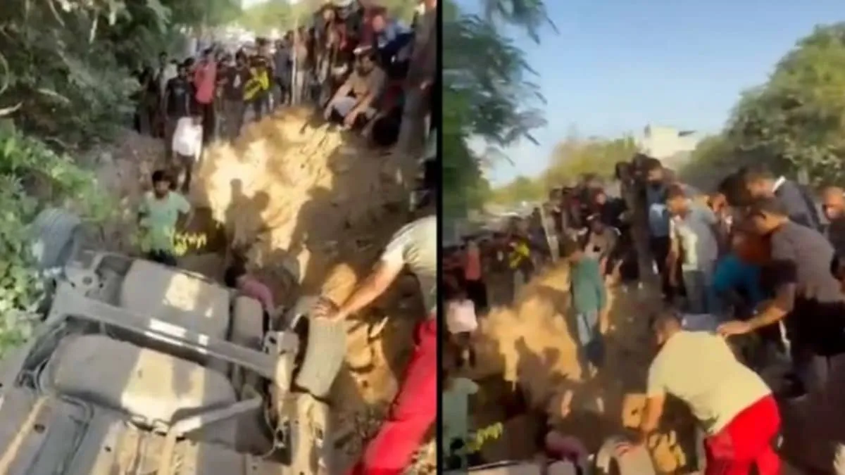 Gurugram SUV Plunges Into Unmarked Pit as University Professor Escapes Injuries