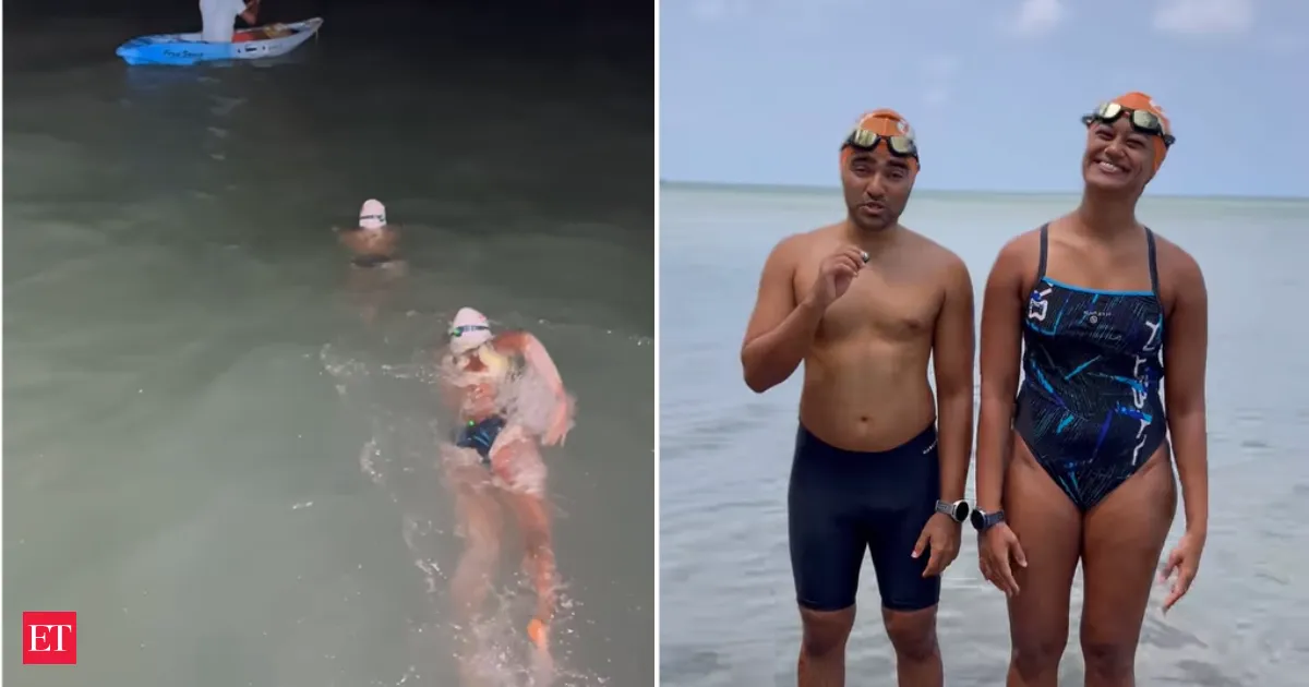 Bengaluru couple completes 32 km open water swim from Sri Lanka to India in 11 hours