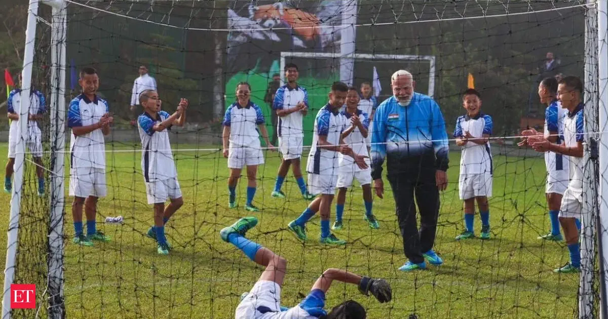 Modi plays football with kids in Gangtok marks Sikkim’s 50th anniversary with major projects