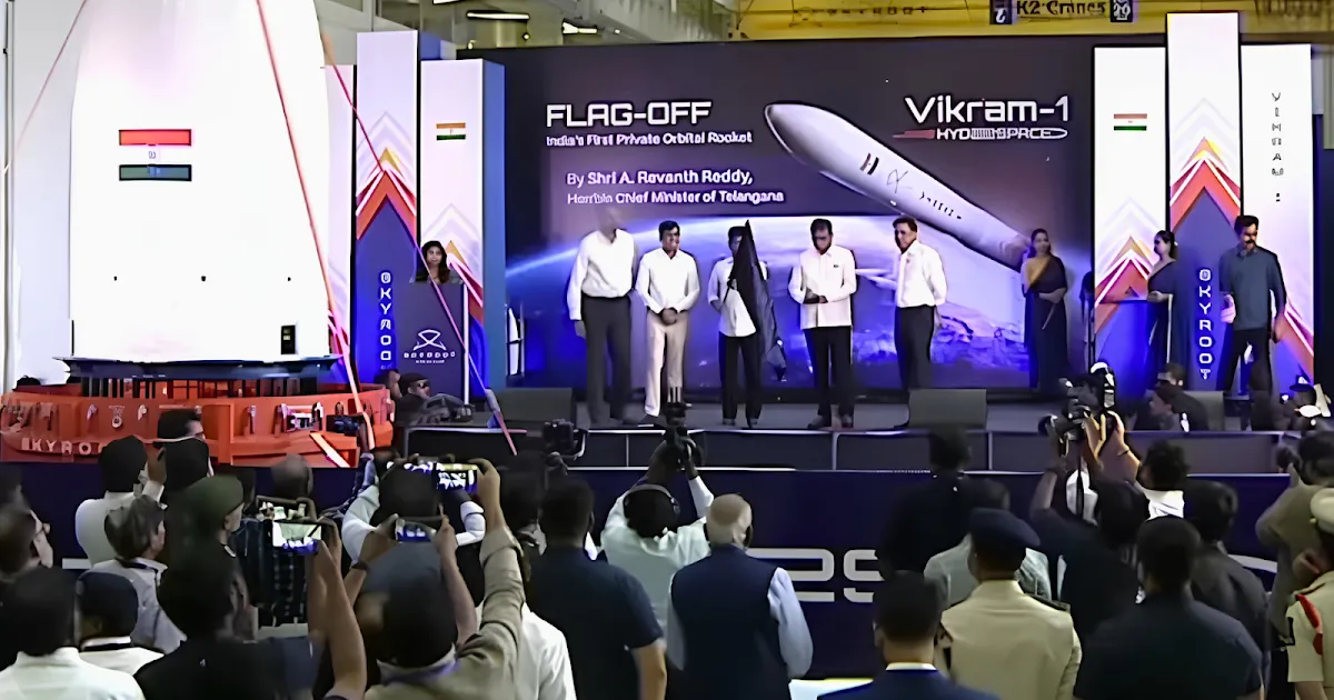 Telangana flags off Skyroot Vikram 1 as India’s first privately built orbital rocket heads for June 2026
