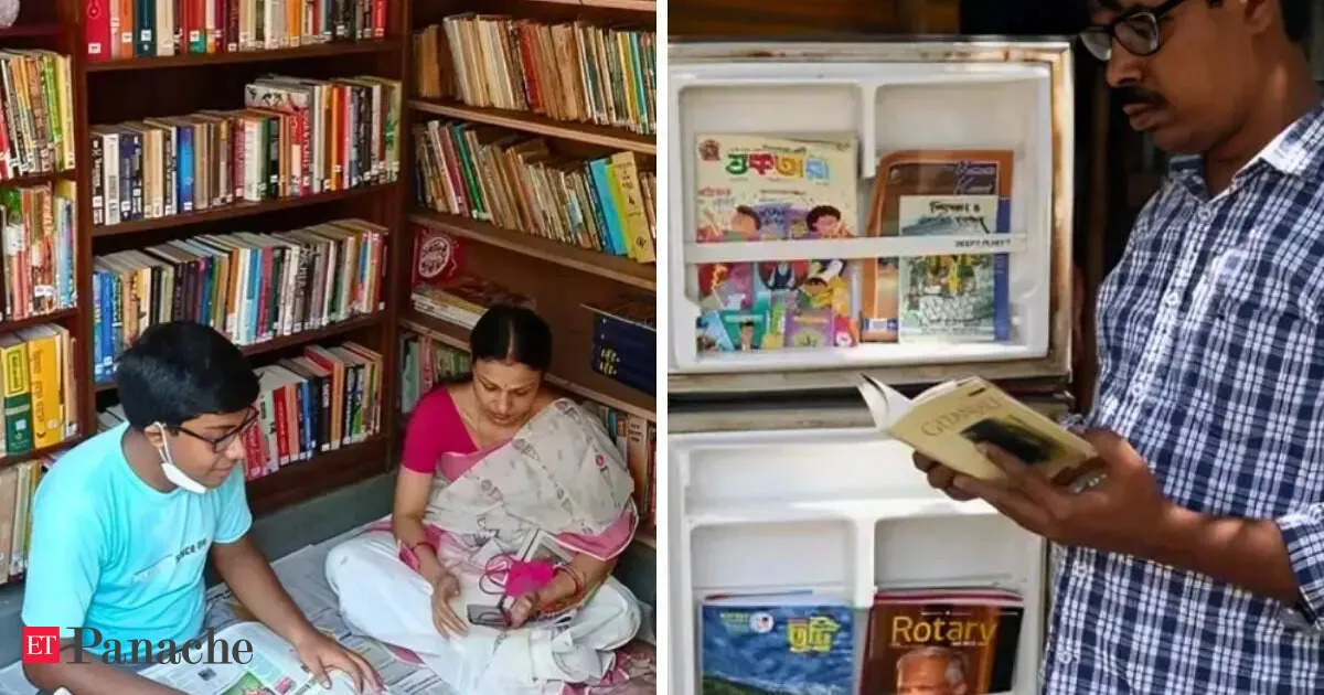 Kolkata teacher turns a fridge into a street library for children to borrow books for free