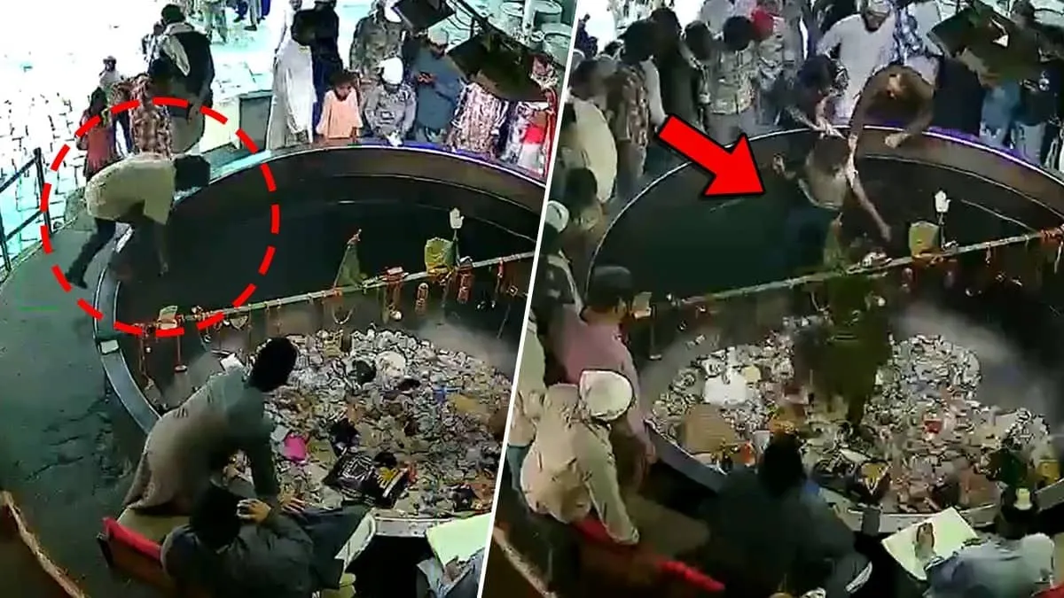 Ajmer Sharif youth beaten after climbing into Badi Deg shocking CCTV sparks outrage
