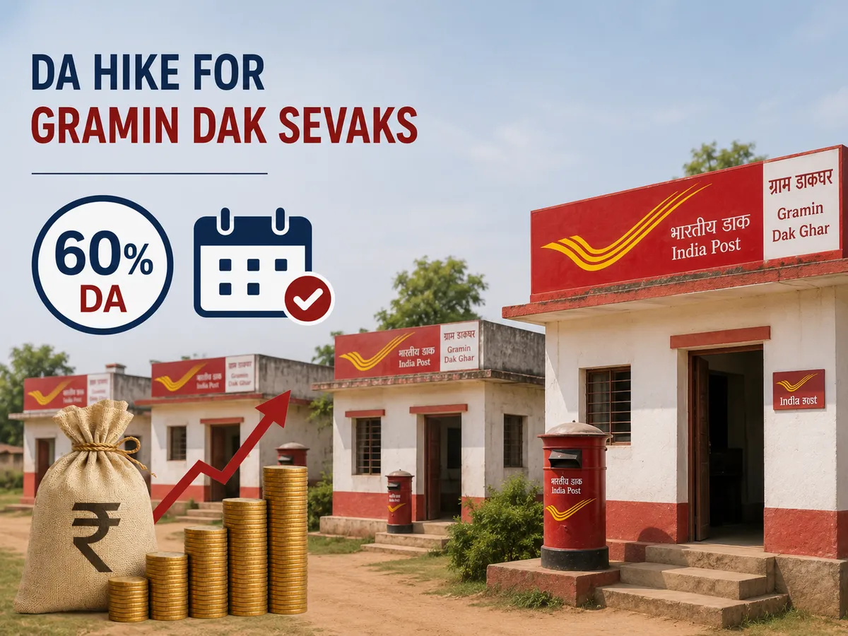 DA hike for Gramin Dak Sevaks confirmed 60 percent from January 1 2026