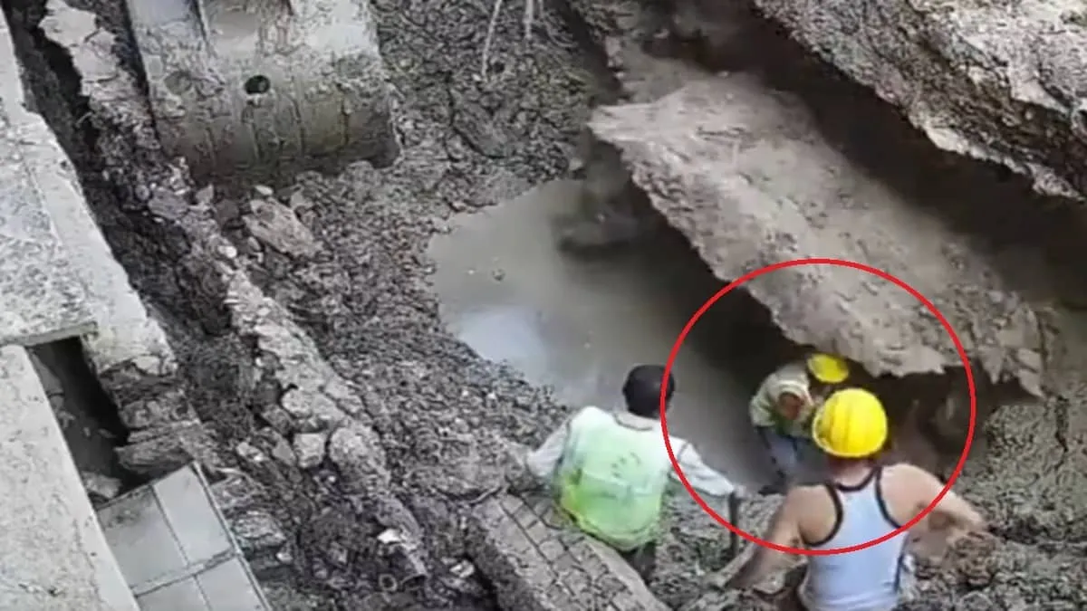 Aligarh pit death CCTV shows worker buried alive as CM orders probe and aid
