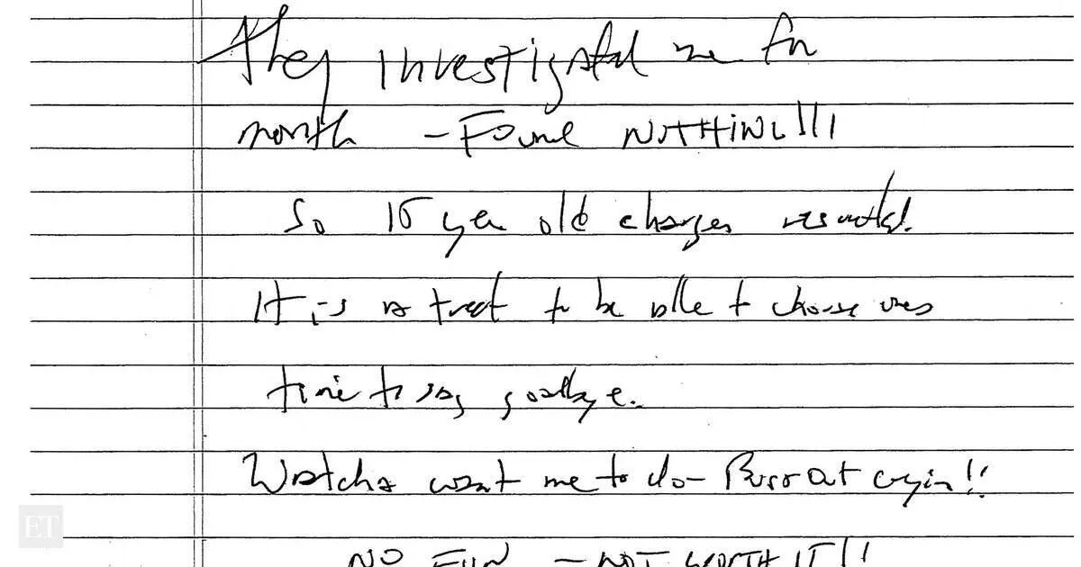 Judge unseals Epstein note found by cellmate in book after suspected first suicide attempt