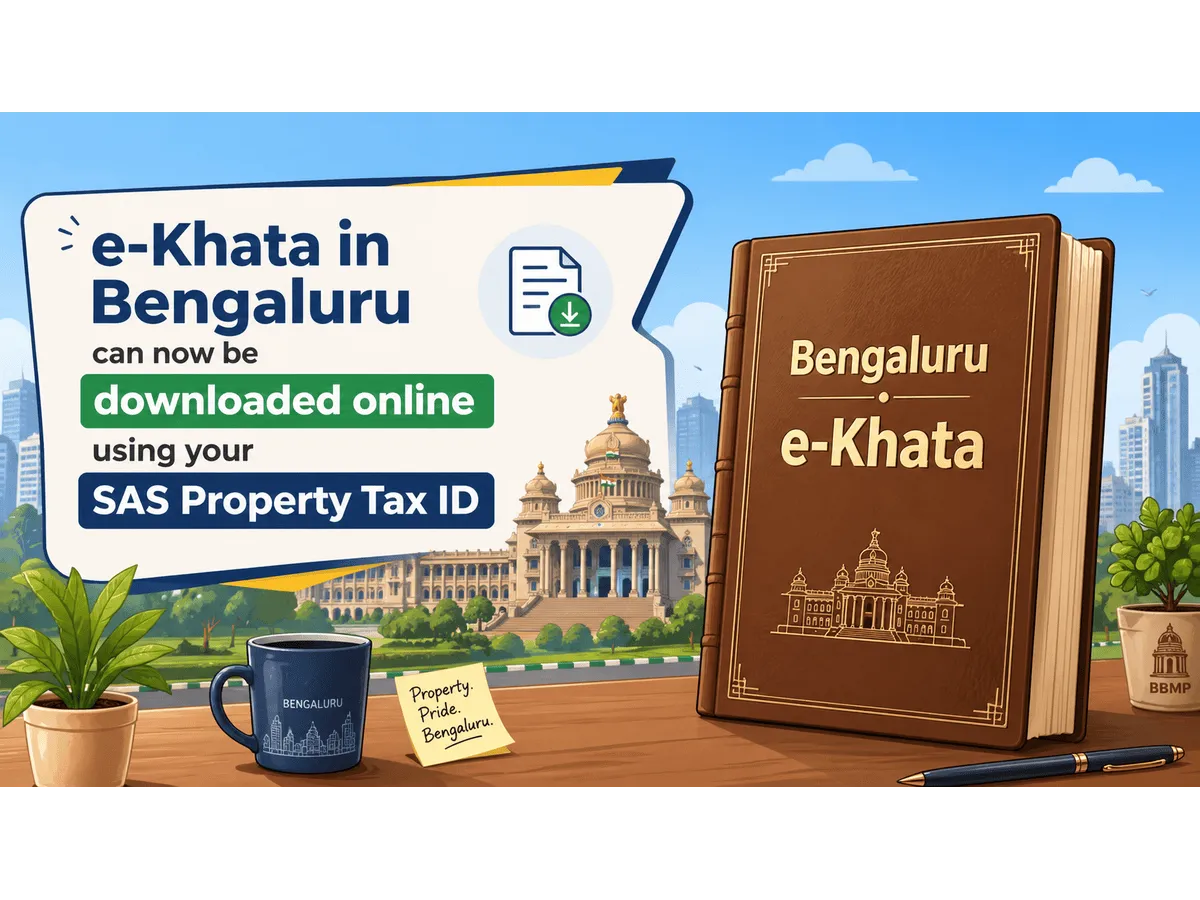 Bengaluru residents can now download e Khata online using SAS Property Tax ID instantly
