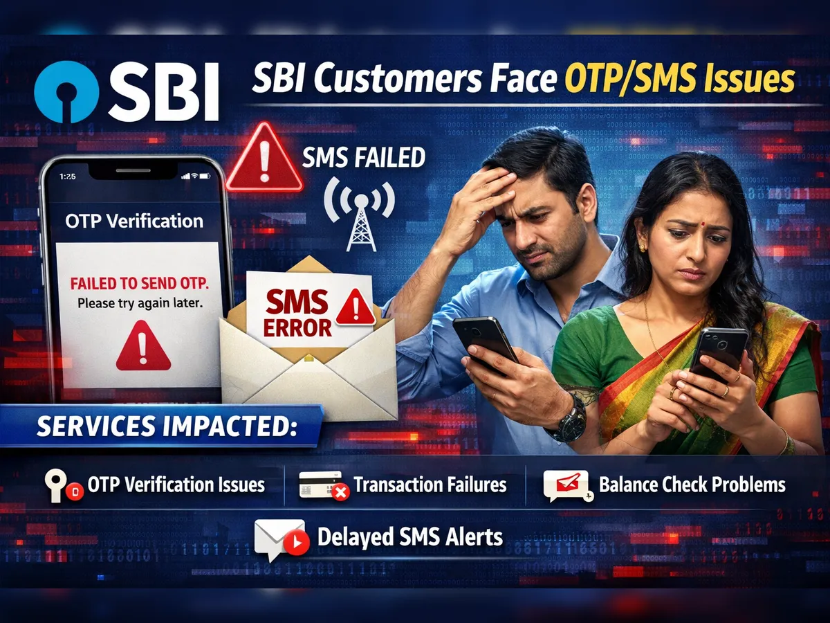 SBI Yono users report OTP SMS failures disrupting authentication for payments and logins