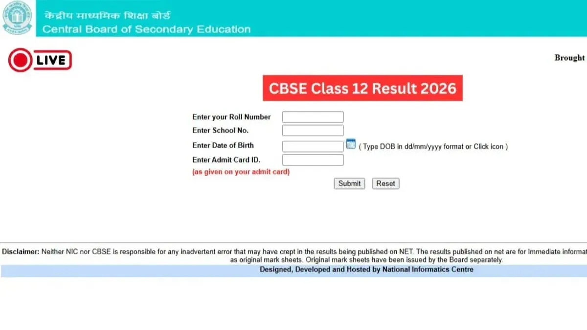CBSE Class 12 Results 2026 Set for Today Millions Await Scores Check on Official Portals