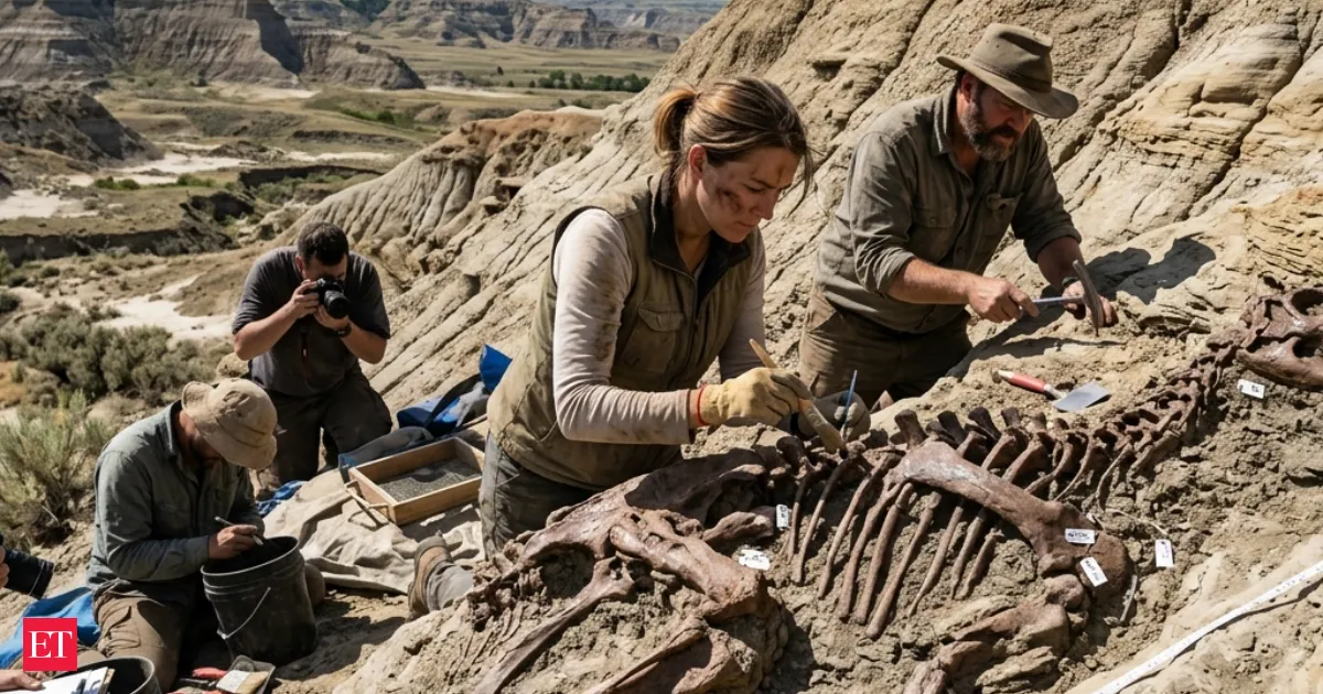 Volunteer spots hadrosaur fossil with skin still attached in Canada provincial park