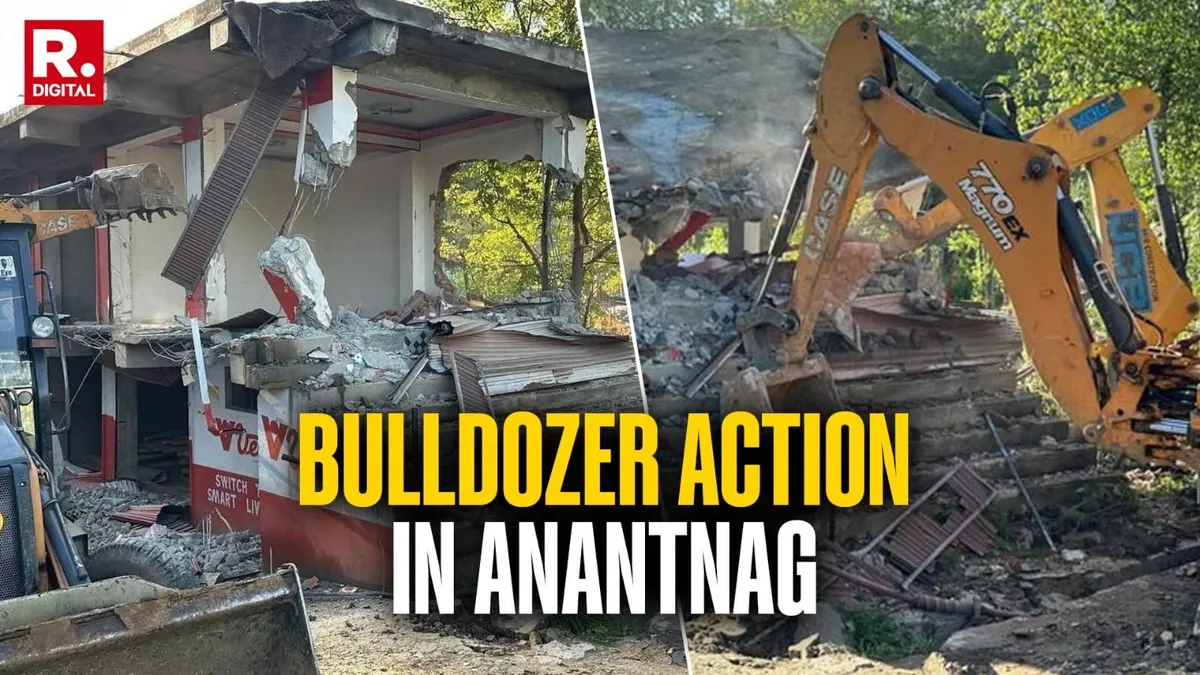 Anantnag bulldozer demolishes property worth Rs 1 crore tied to suspected drug peddler