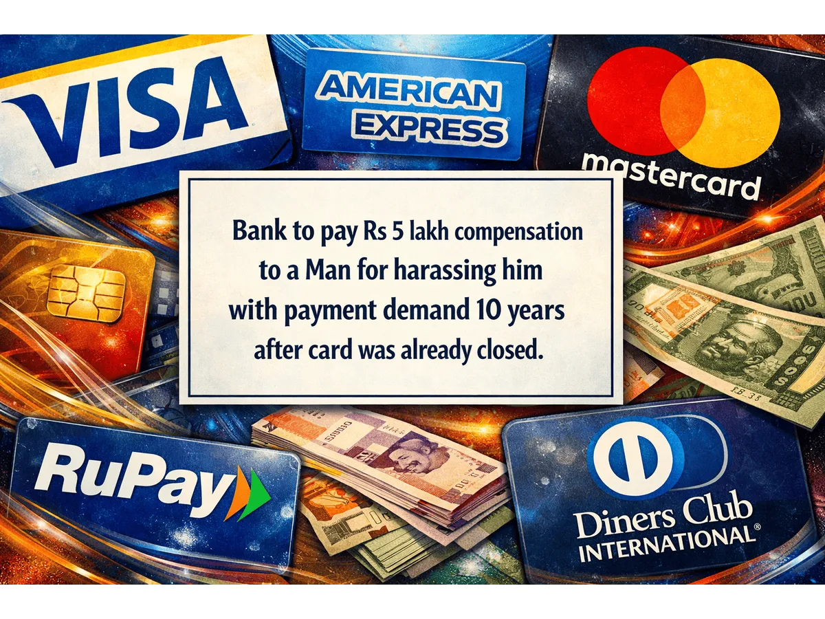 Bank sends Rs 33 lakh notice 10 years after credit card closure, consumer wins Rs 5 lakh