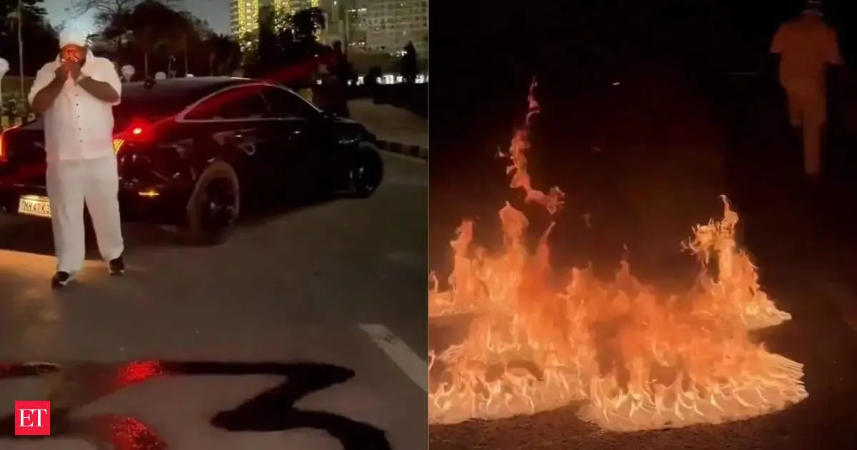Mumbai car dealer arrested for setting road on fire to shoot birthday reel
