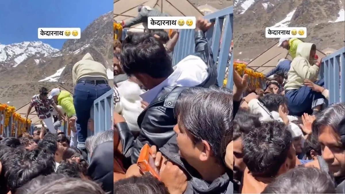 Chaos at Kedarnath as devotees jump barricades during Char Dham rush