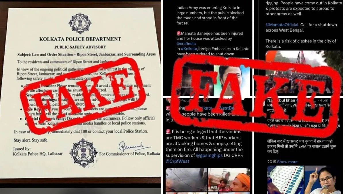 Kolkata Police Tells Residents Viral Advisory Is Fake Law and Order Remains Normal