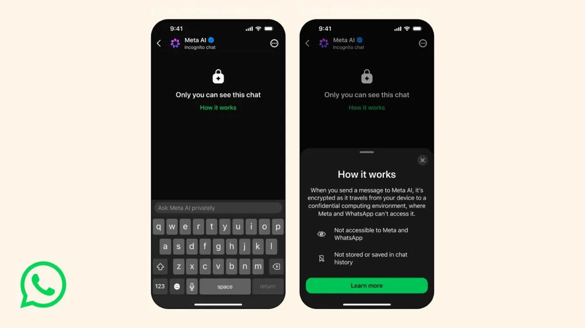 WhatsApp rolls out incognito mode inside Meta AI chats for disappearing messages