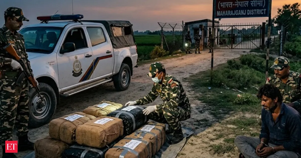 SSB busts 327 kg marijuana worth Rs 20 crore near Indo Nepal border in Maharajganj