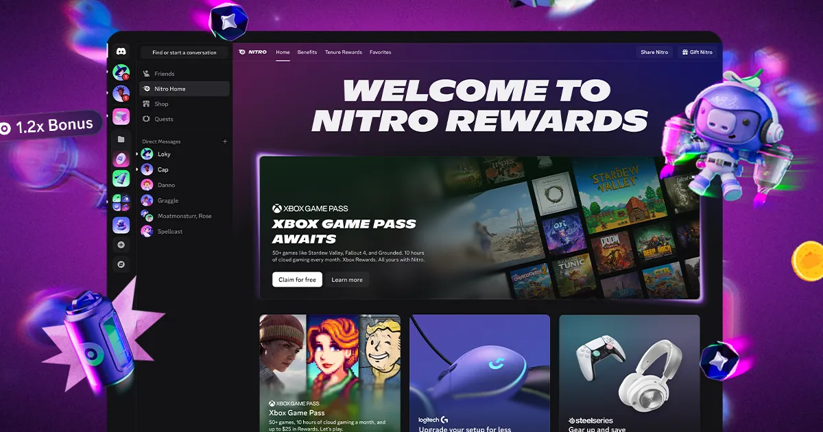 Discord Nitro Rewards now includes Xbox Game Pass access for no extra cost