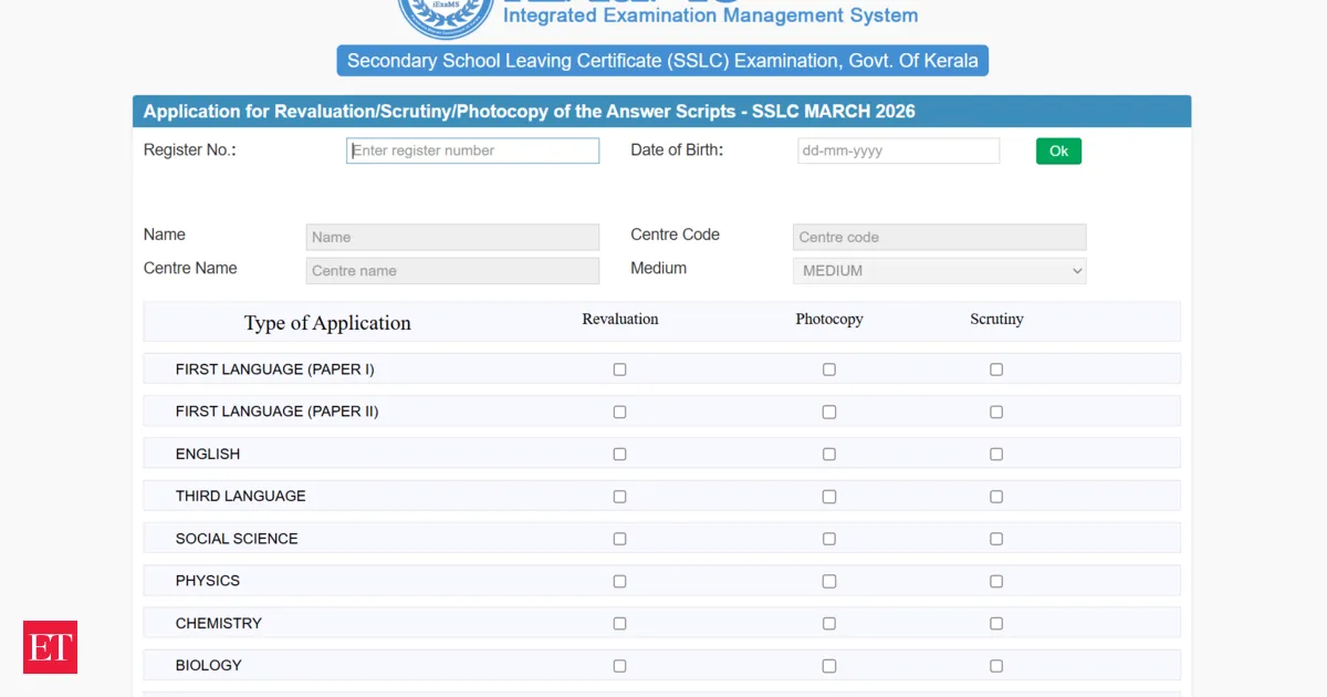 Kerala SSLC 2026 revaluation begins online tomorrow after results with headmaster verified applications
