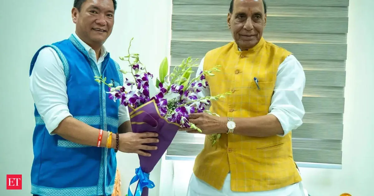 Arunachal CM Pema Khandu urges Rajnath Singh help for border infrastructure push
