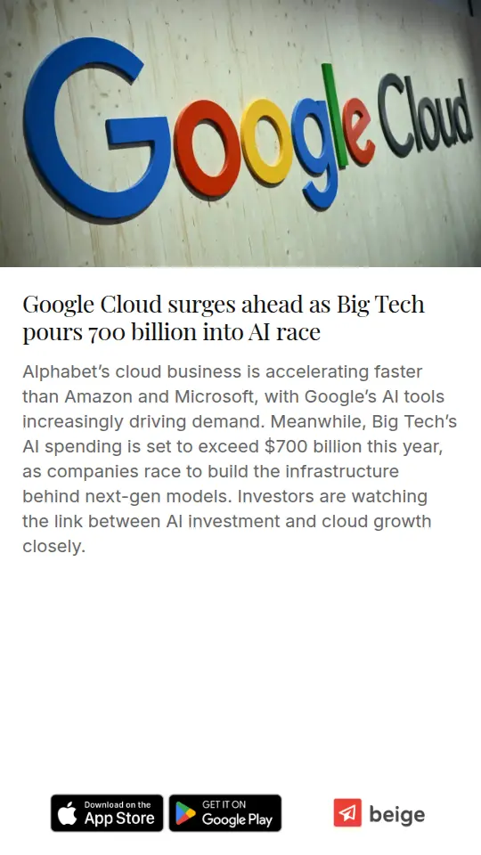 Google Cloud surges ahead as Big Tech pours 700 billion into AI race
